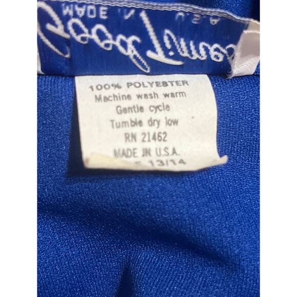 Vtg Pleated Blue Dress Lace Trim Sz 14 Modest Workwear Mother Of Bride Modest - Picture 7 of 7